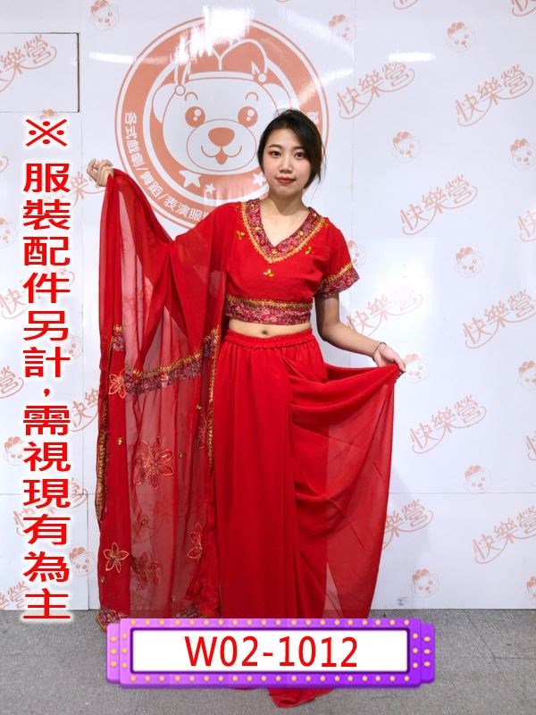 W02-1012.紅沙麗(紅).紗麗服.印度.中東.紅色