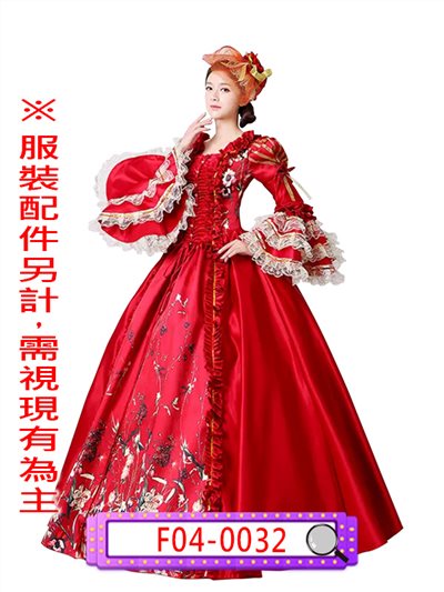 酒紅碎花宮廷