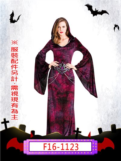 棗紅絨布女巫